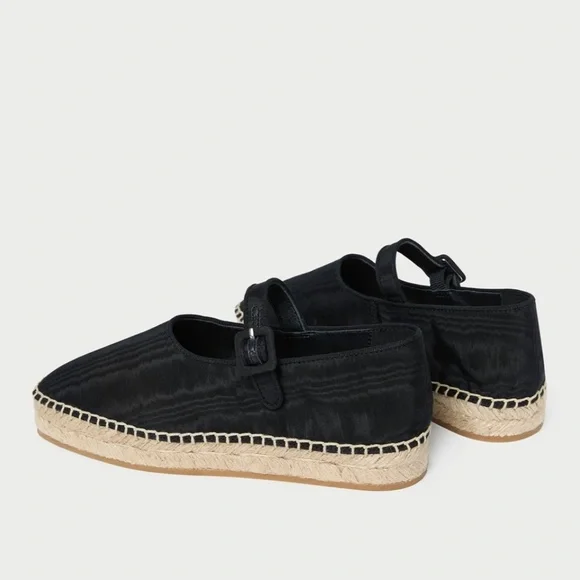 NEW! LOEFFLER RANDALL CLOVER BLACK MOIRE ESPADRILLE MARY JANE SHOES SIZE 7.5 - Picture 4 of 13